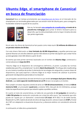 Ubuntu Edge, El Smartphone De Canonical En Busca De Financiación