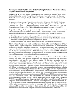 A Nitrogenase-Like Methylthio-Alkane Reductase Complex Catalyzes Anaerobic Methane, Ethylene, and Methionine Biosynthesis Justin A