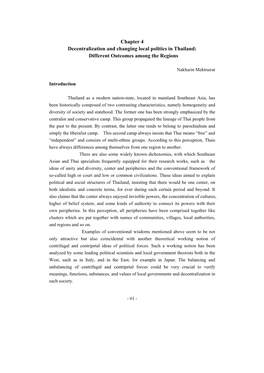 Chapter 4 Decentralization and Changing Local Politics in Thailand: Different Outcomes Among the Regions