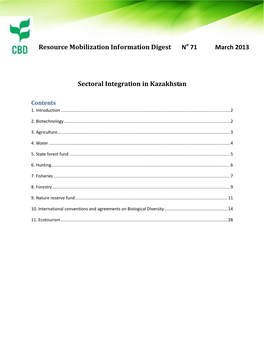 Resource Mobilization Information Digest N 71 March 2013