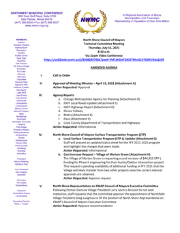 Northshore Council of Mayors Management Monitoring Schedule FY 2022-2027 Proposed Highway Improvement Program