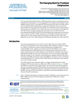 The Emerging Need for Fronthaul Compression.Pdf