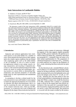 Ionic Interactions in Lanthanide Halides