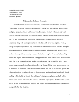 Geisha Essay