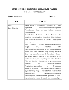 Bio-Botany Class : XI