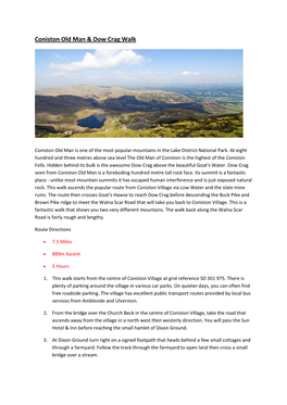 Coniston Old Man & Dow Crag Walk