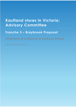 Kaufland Stores in Victoria: Advisory Committee