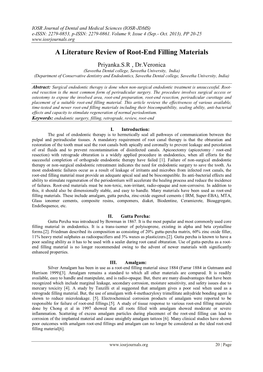 A Literature Review of Root-End Filling Materials