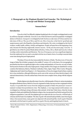 A Monograph on the Elephant-Headed God Ganesha: the Mythological Concept and Distinct Iconography