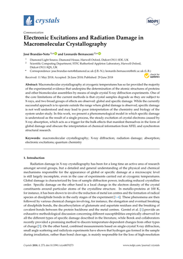 Electronic Excitations and Radiation Damage in Macromolecular Crystallography