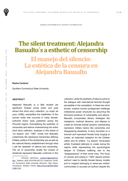 Alejandra Basualto´Sa Esthetic of Censorship