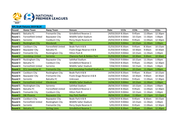 NPL Draft Fixtures 2019 BLUE Round Home Team Away