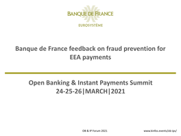 Banque De France Feedback on Fraud Prevention for EEA Payments Open