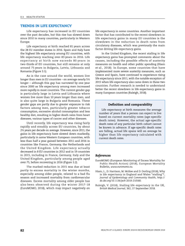 TRENDS in LIFE EXPECTANCY Life Expectancy Has Increased in EU Countries Life Expectancy in Some Countries