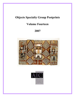 Objects Specialty Group Postprints Volume Fourteen 2007