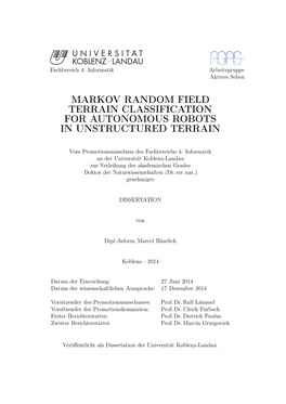 Markov Random Field Terrain Classification for Autonomous Robots in Unstructured Terrain