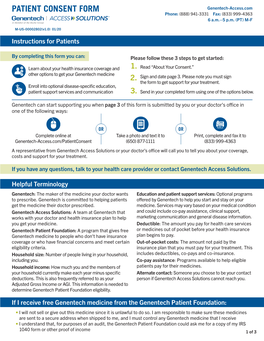 Genentech Patient Foundation Patient Consent Form