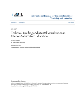Technical Drafting and Mental Visualization in Interior Architecture Education Ali Riza Arslan Ali Riza Arslan@Yahoo.Com