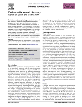 Viral Surveillance and Discovery (Current Opinion in Virology)