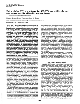 Extracellular ATP Is a Mitogen for 3T3, 3T6, and A431 Cells and Acts