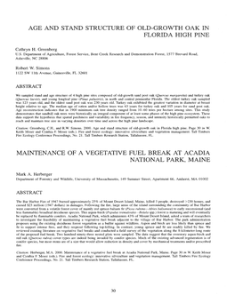 Age and Stand Structure of Old-Growth Oak in Florida High Pine