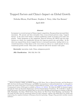Trapped Factors and China's Impact on Global Growth