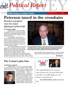 Peterson Taxed in the Crosshairs Reaction to Property Taxes Has Mayor Fighting for Political Life