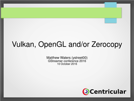 Vulkan, Opengl And/Or Zerocopy