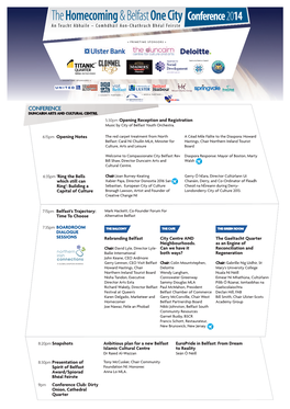 The Homecoming& Belfast One City Conference2014