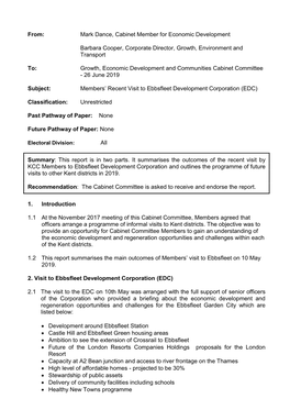 Members' Recent Visit to Ebbsfleet Development Corporation (EDC)