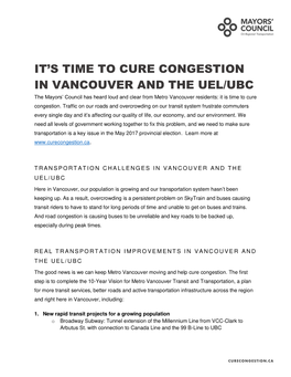 It's Time to Cure Congestion In