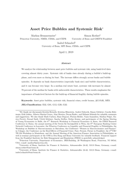 Asset Price Bubbles and Systemic Risk∗