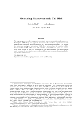 Measuring Macroeconomic Tail Risk∗