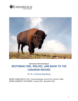 Restoring Fire, Wolves, and Bison to the Canadian Rockies