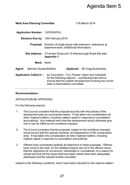 5 Farndon Road and 19 Warnborough Road Site Plan Appendix 1