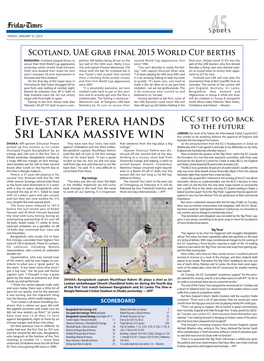 Five-Star Perera Hands Sri Lanka Massive