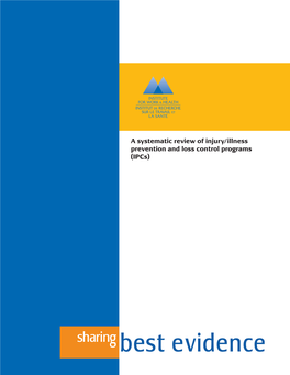 A Systematic Review of Injury/Illness Prevention and Loss Control Programs (Ipcs) About This Report