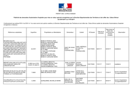 PREFET DES COTES-D'armor Publicité Des Demandes D'autorisation D'exploiter Pour Mise En Valeur Agricole Enregistrées Par La D