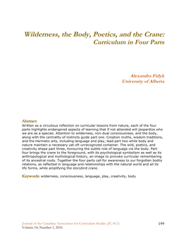 Wilderness, the Body, Poetics, and the Crane: Curriculum in Four Parts