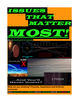 ISSUES THAT MATTER MOST! ISSUE I : Meet PLANET 'X' (NIBURU)