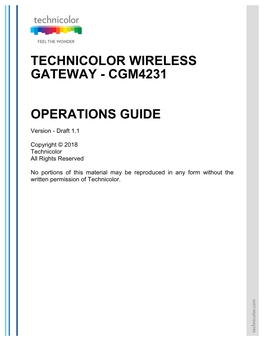 Technicolor Wireless Gateway - Cgm4231