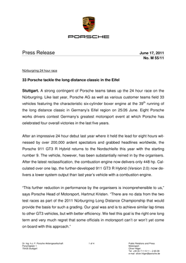 Press Release June 17, 2011 No