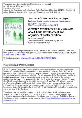 Download PDF: "Articles on Child Development and Custody"