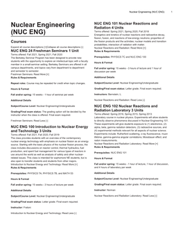 Nuclear Engineering (NUC ENG) 1