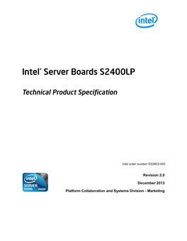 Intel®Server Boards S2400LP