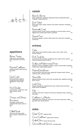 Sample Dinner Menu