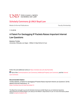 A Patent for Geotagging IP Packets Raises Important Internet Law Questions