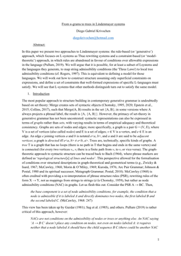 1 from N-Grams to Trees in Lindenmayer Systems Diego Gabriel Krivochen Diegokrivochen@Hotmail.Com Abstract: in This Paper We