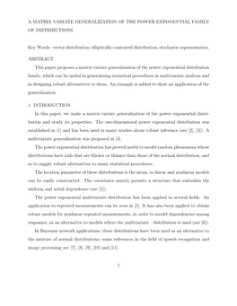 A Matrix Variate Generalization of the Power Exponential Family of Distributions