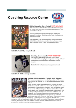 Afl Coaching Resources Catalogue